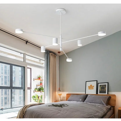 DecorBites™ Black Gold White LED Chandelier: Stylish Nordic Loft Lamp for Livingroom & Bedroom