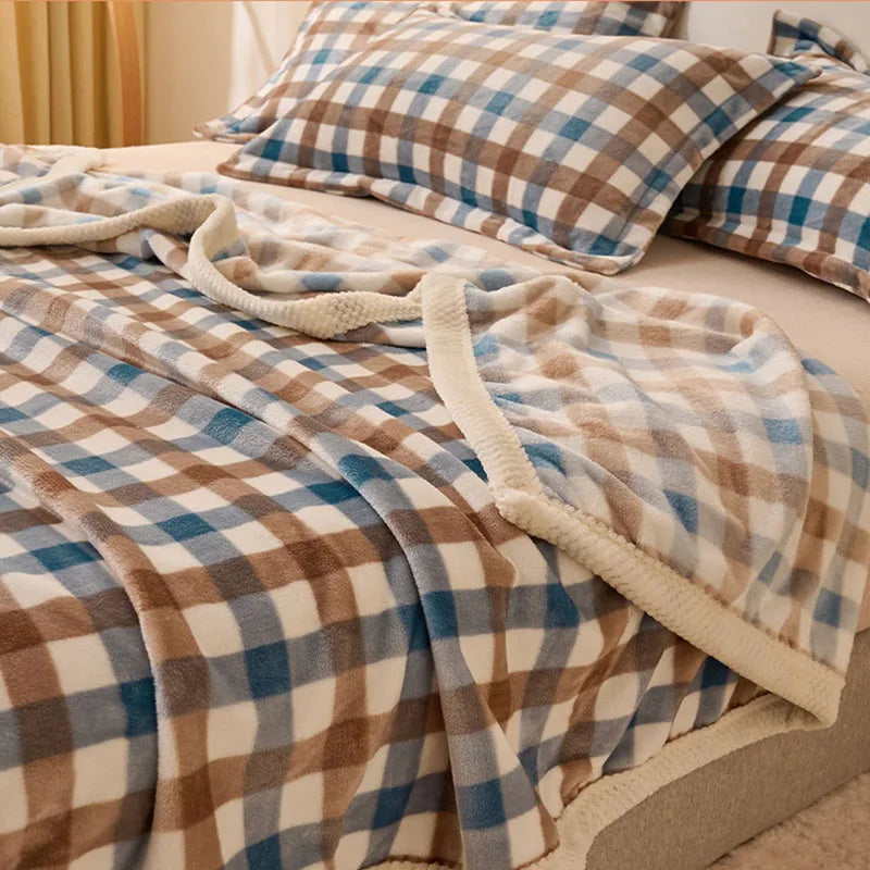 DecorBites™ Japanese Milk Velvet Blanket: Soft, Thick, and Cozy for All Seasons