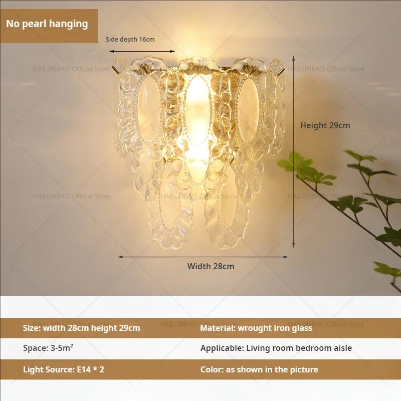 Lámpara de pared DecorBites™ Luxe de cristal para iluminación de pasillos, salas de estar, dormitorios y corredores.