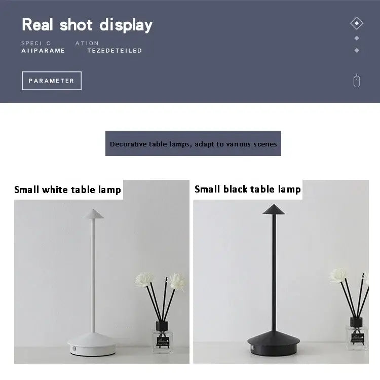 DecorBites™ LED Table Lamp Rechargeable Touch Sensor Cordless Desk Lamp 3 Colors Bedside Creative Ambient Light Bar