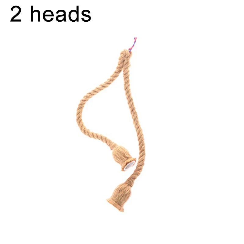 DecorBites™ Hemp Rope Pendant Light Holder, Industrial Loft Personality Edison Lamp