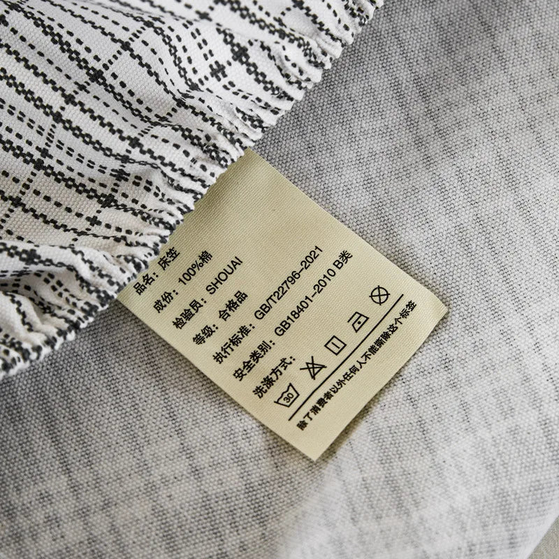 DecorBites™ Coarse Cotton Queen Fitted Sheet: Comfortable, Durable Maternal Child Bedding