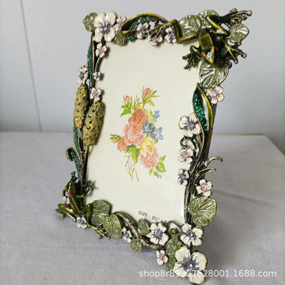DecorBites™ Frog Metal Photo Frame Tabletop Decoration