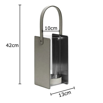 DecorBites™ Leather Glass Vase Plant Pot Artificial Flowers Floral Room Decor