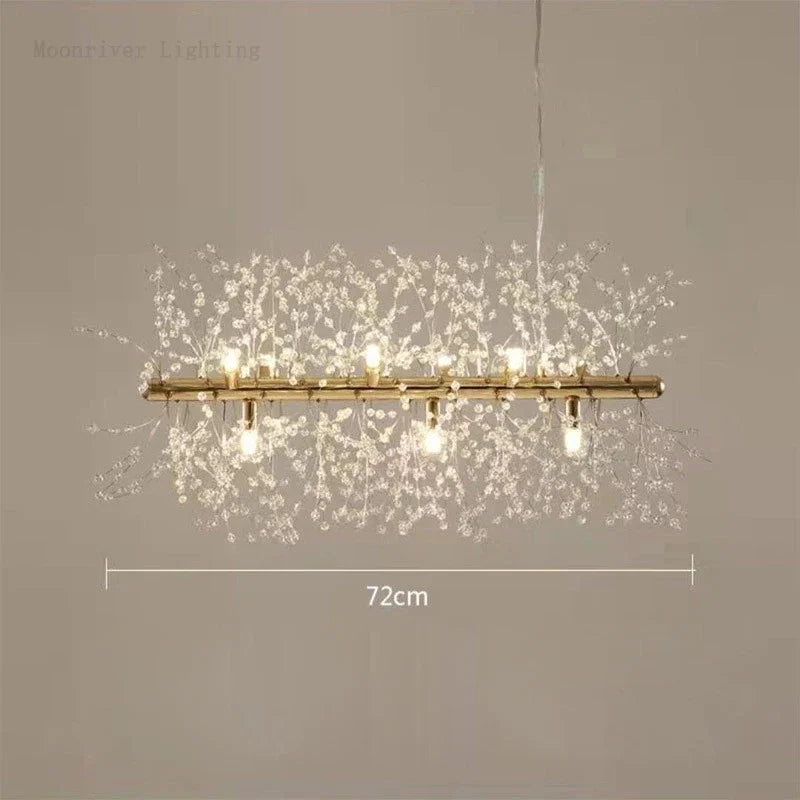 DecorBites™ Dandelion Crystal Chandelier: Modern Nordic Style LED Pendant Light for Living Room