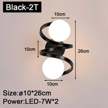 DecorBites™ Black Copper LED Wall Lights for Bedroom - Nordic Wall Sconce Decro