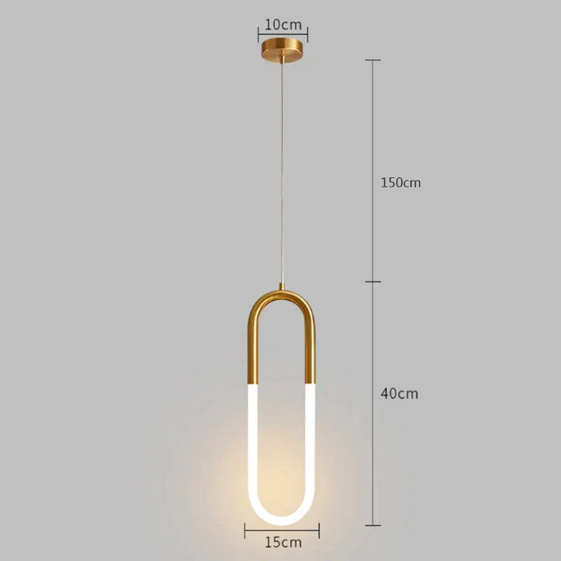 Lámpara colgante LED Gold Black de Decorbites™: Cabezal único/doble, lámpara colgante de línea larga