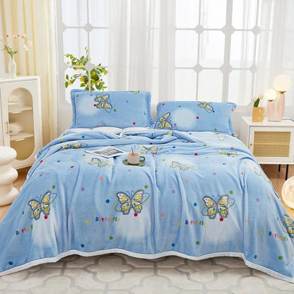 Manta de franela afelpada DecorBites™ - Funda de sofá y sábana para cama Queen doble, ideal para todas las estaciones