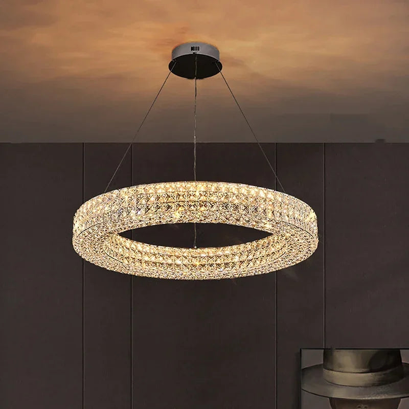 DecorBites™ Crystal LED Ceiling Chandelier: Modern Luxury for Living Room Bedroom Home Decor