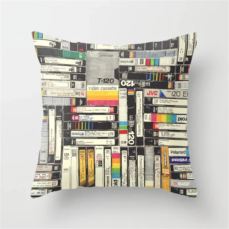 DecorBites™ Black Camera Print Retro Cushion Cover for Home Sofa Chair