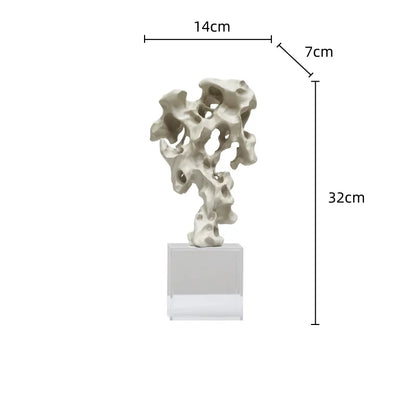 DecorBites™ Green Taihu Stone Coral Sculpture for Room Decoration