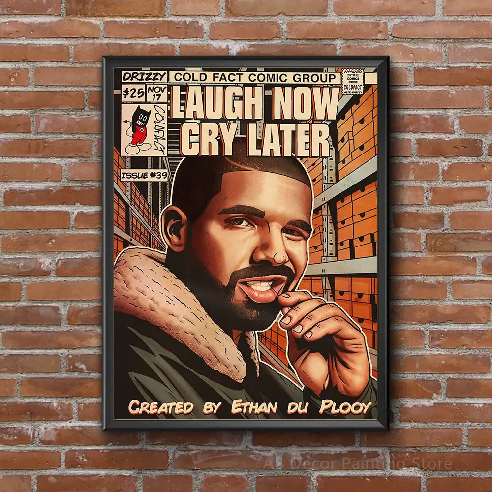 DecorBites™ Retro Canvas Print: Hip Hop Singer Album Cover