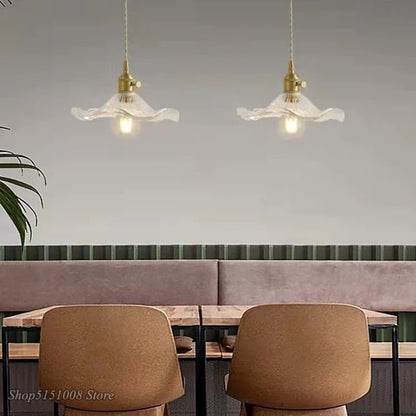 Modern Colorful Glass and Copper Pendant Light