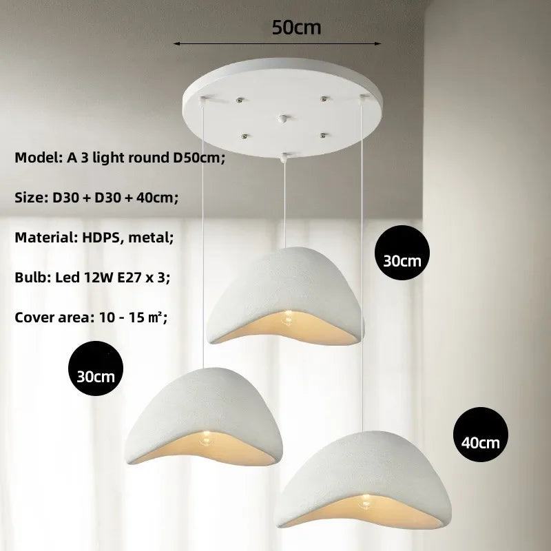 Lámpara de araña LED Wabi Sabi de DecorBites™: Lámpara colgante moderna y minimalista para el hogar, el comedor y la sala de estar.