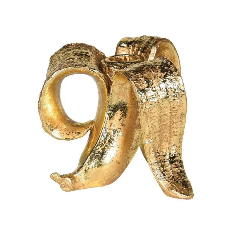 DecorBites™ Golden Banana Candlestick Holder for Wedding Centerpieces and Home Decoration
