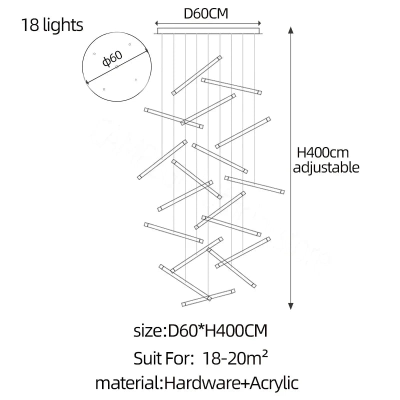 DecorBites™ LED Chandelier: Luxury Indoor Lighting for Living Room, Hall, Staircase