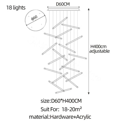 DecorBites™ LED Chandelier: Luxury Indoor Lighting for Living Room, Hall, Staircase