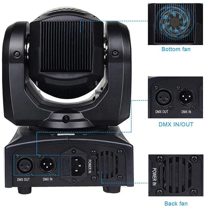Decorbites™ Großer Wagen 100W Spot Moving Head Bühnenbeleuchtung - DMX-Steuerung, Muster-Effekt