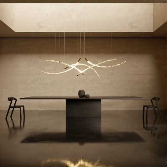 DecorBites™ Crystal Chandelier Pendant Light for Stairs Living Room Kitchen Island Dining Bar