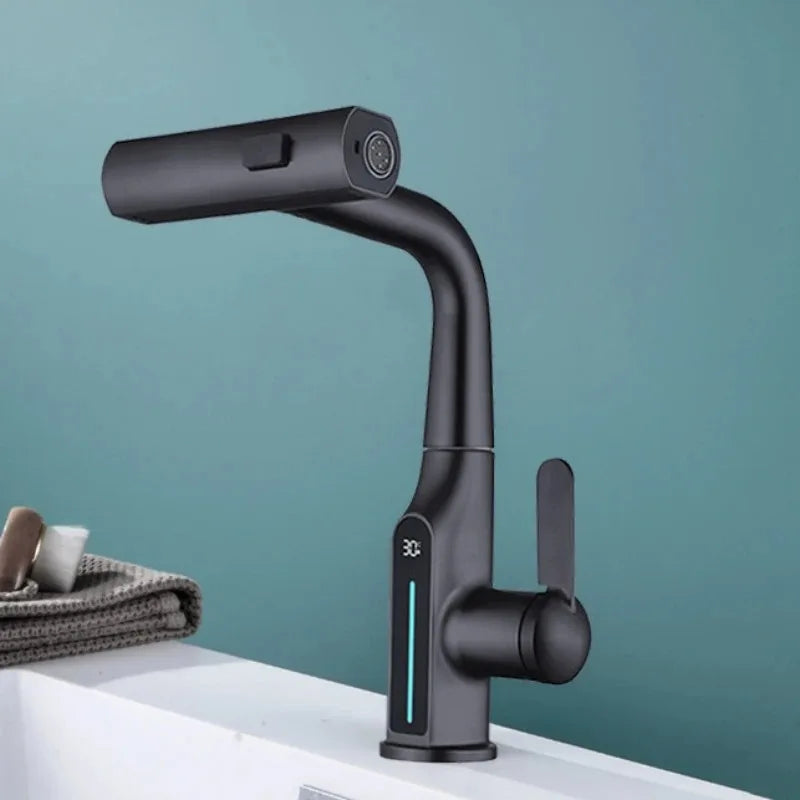 DecorBites™ Digital Display Waterfall Basin Faucet with 3 Modes - Hot Cold Mixer Tap