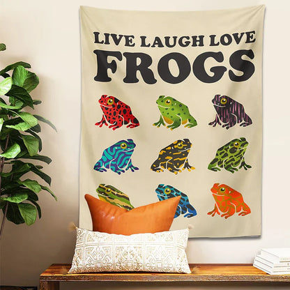 Decobites Frogs Tapestry Wall Hanging Psychedelic Hippie Aesthetic Tapestries Home Decor