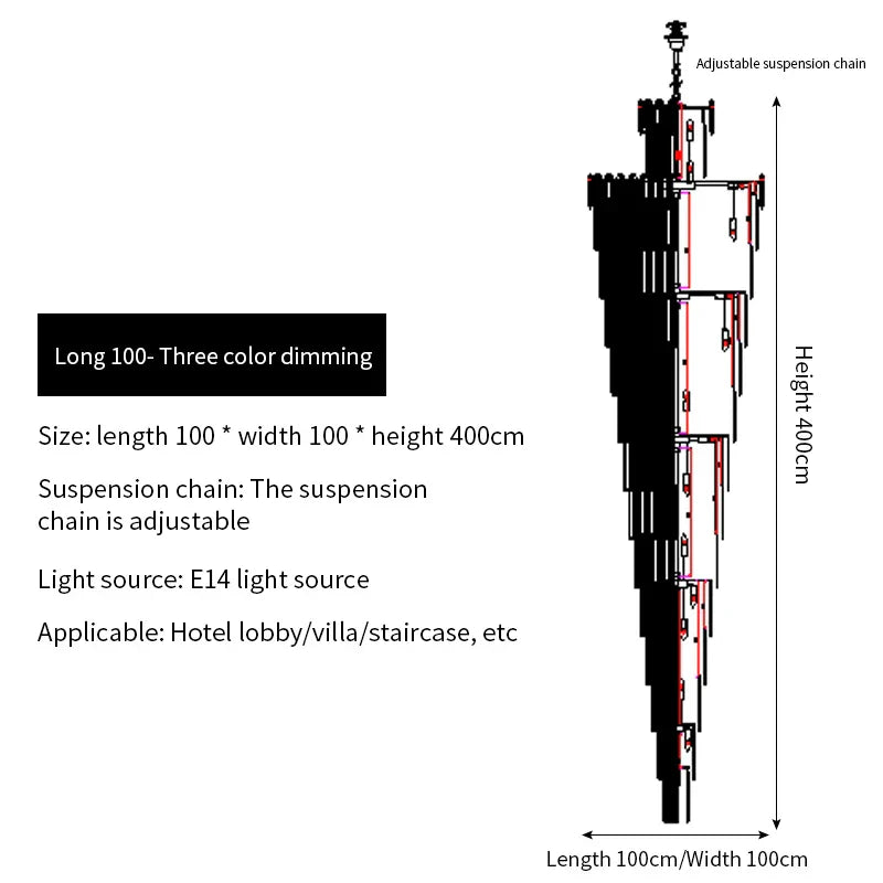 DecorBites™ Crystal Chandelier: Luxury Lighting for Living Room, Villa, Exhibition Hall
