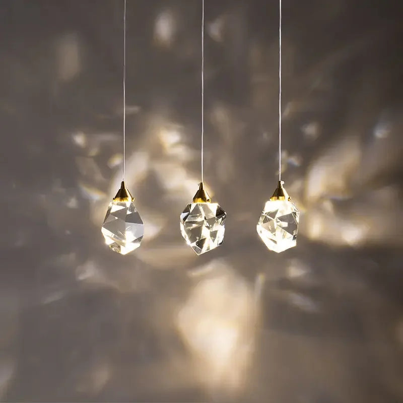 DecorBites™ Diamond Crystal Ball Chandelier, Luxury LED Light Fixture for Staircase and Living Room