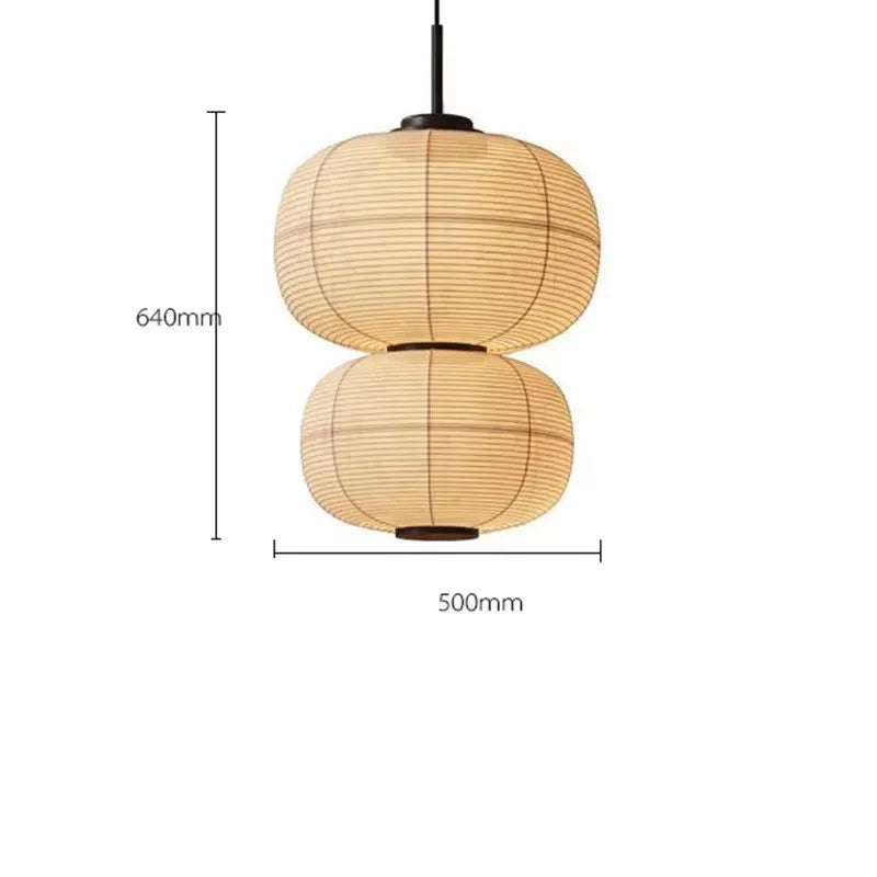 DecorBites™ Japanese Wabi Sabi Fabric Pendant Light: Traditional and Creative Lighting for Dining Room