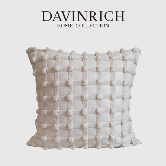 Funda de cojín decorativa DecorBites™ French Cream Bubble - Funda de almohada decorativa de lujo hecha a mano