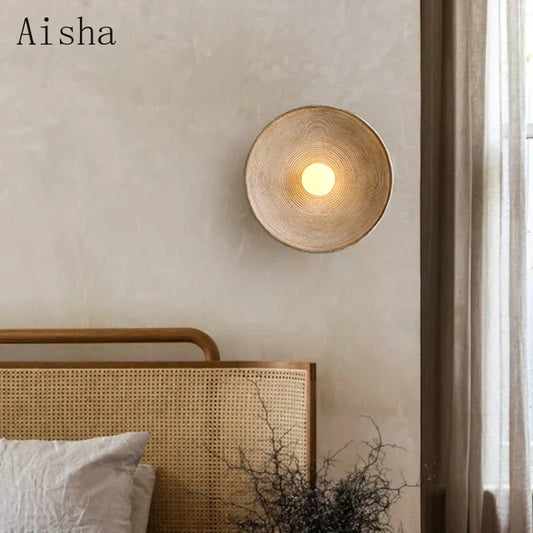 DecorBites™ Japanese Style Resin Wall Lamp - Retro Round Sconces Fixture