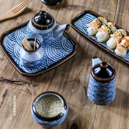 مجموعة توابل المطبخ من السيراميك الأزرق من ديكوربايتس™