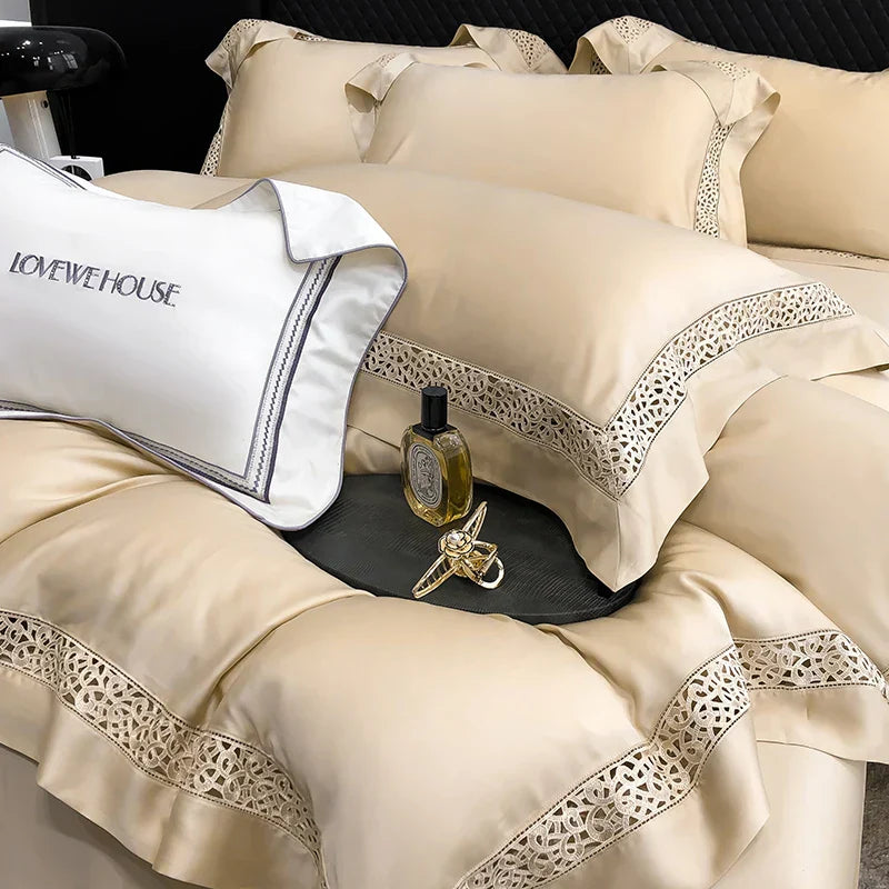 Decobites Eucalyptus Lyocell 1000TC Luxury Bedding Set with Wide Edge, Soft Silky & Breathable