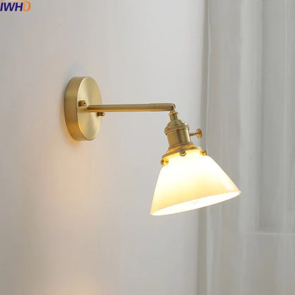 DecorBites™ Glass Copper LED Wall Lights Modern Style for Indoor Bedroom Living Room