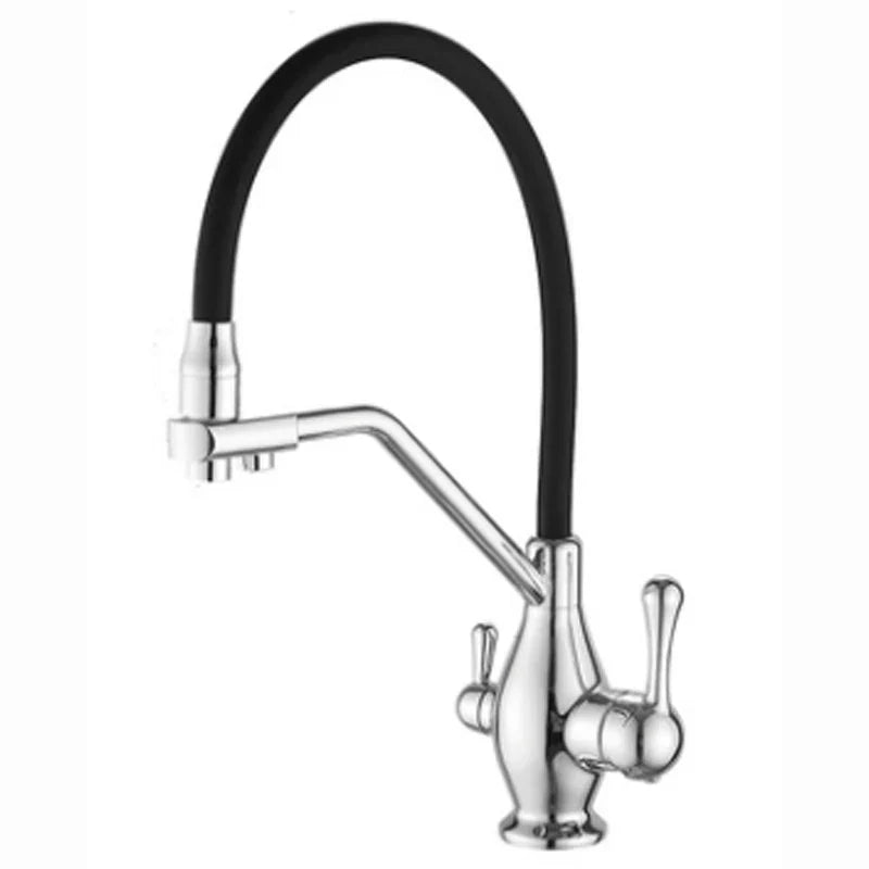 DecorBites™ Gun Gray Kitchen Faucet Drinking Pure Water Tap Hot Cold Dual Handle