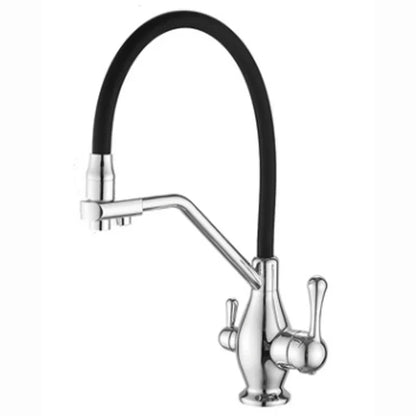 DecorBites™ Gun Gray Kitchen Faucet Drinking Pure Water Tap Hot Cold Dual Handle