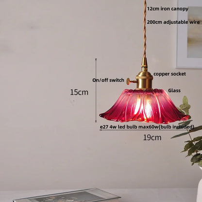 DecorBites™ Clear Glass Nordic LED Pendant Light Fixture with Brass Knob Switch