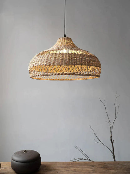 DecorBites™ Bamboo Rattan Pendant Lights for Seaside Wabi Sabi Home Decor