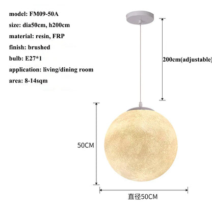 Lámpara colgante LED DecorBites™ Cream Moon: Iluminación moderna para sala de estar, cocina y dormitorio