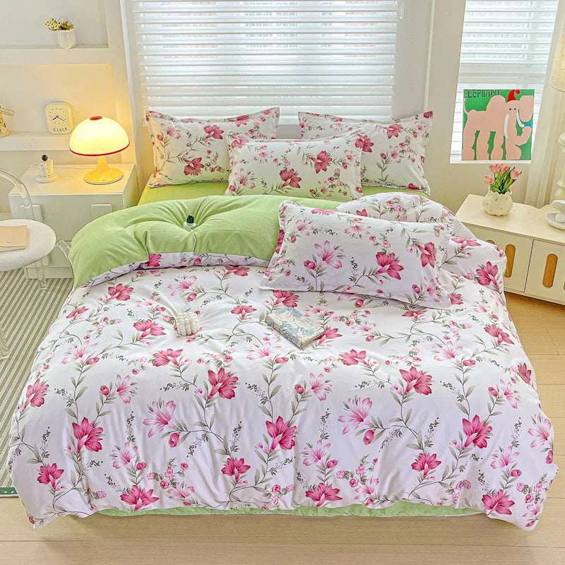 Juego de cama DecorBites™ Cozy Cotton para cama doble, kit de funda nórdica para otoño e invierno