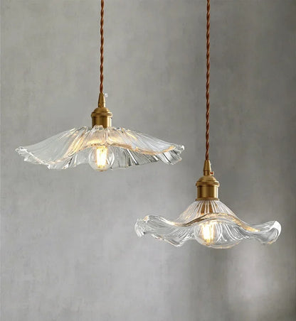 Modern White Glass Flower Pendant Light