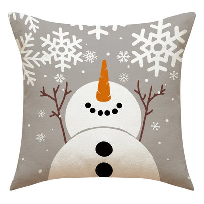 DecorBites™ Christmas Pillowcase: Santa Claus Snowman Print for Living Room Sofa Decor