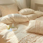 Decobites Plush Snow Rabbit Fleece Bedding Set King Size Luxe Winter Duvet Cover Set