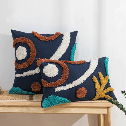 DecorBites™ Boho Style Tufted Tassels Yellow Cushion Cover for Home Decor