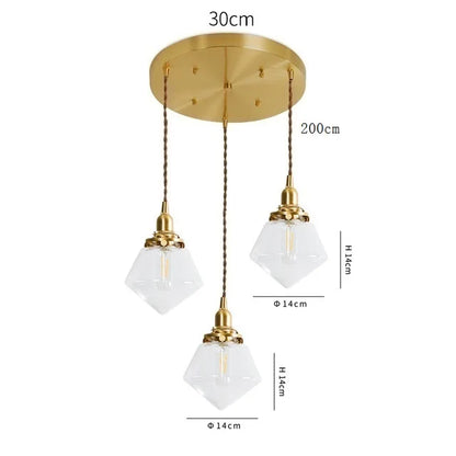 DecorBites™ Clear Glass LED Pendant Light: Modern Copper Hanging Lamp for Home Indoor Decor