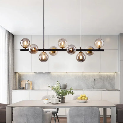 DecorBites™ Gold Glass Ball LED Pendant Light 11 Heads Kitchen Dining Room Suspension
