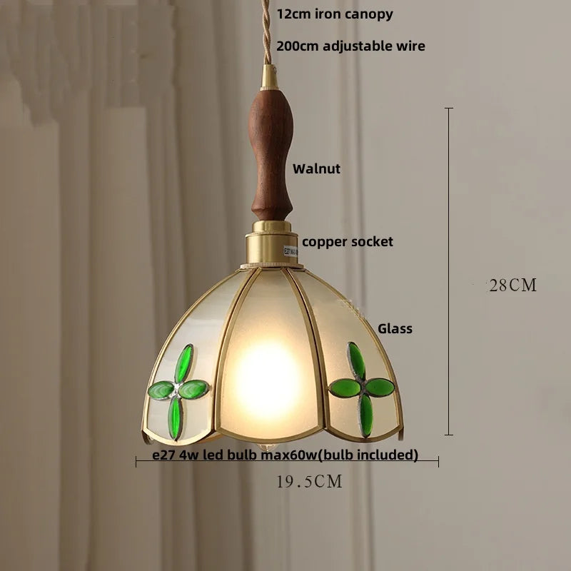 DecorBites™ Butterfly Glass Flower LED Pendant Lamp – Tiffany Style Adjustable Hanging Lamp