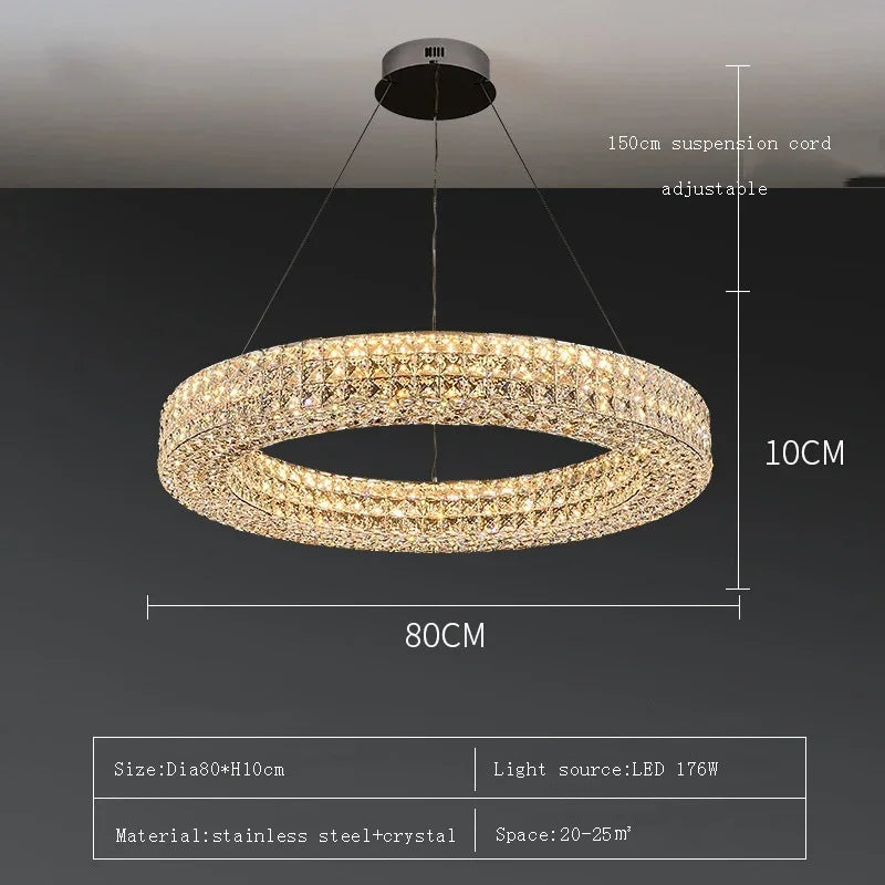 DecorBites™ Crystal LED Ceiling Chandelier: Modern Luxury for Living Room Bedroom Home Decor