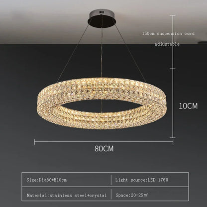 DecorBites™ Crystal LED Ceiling Chandelier: Modern Luxury for Living Room Bedroom Home Decor