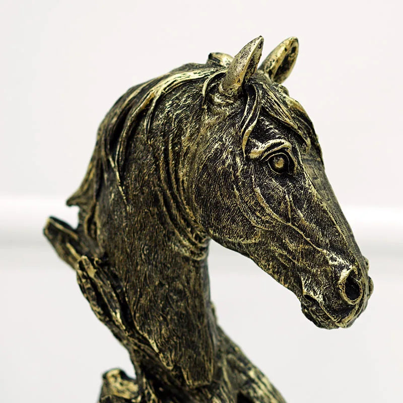 DecorBites™ Horse Head Statue Resin Sandstone Retro Animal Collection Home Decor Figurine
