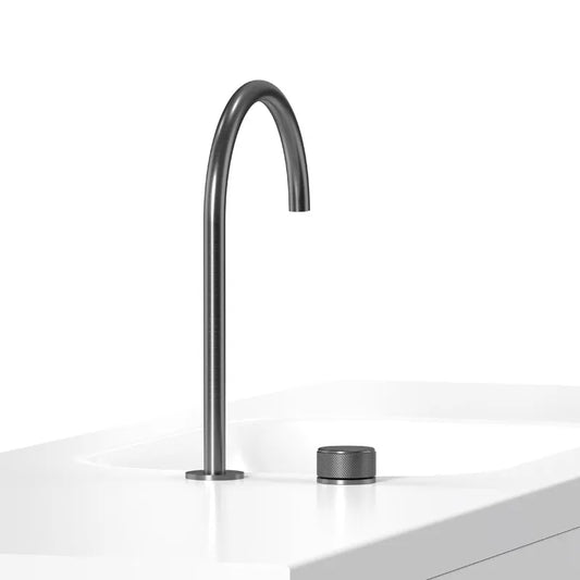 DecorBites™ Black Basin Faucet - Brushed Rotate Sink Tap, Two Holes Bathroom Faucet